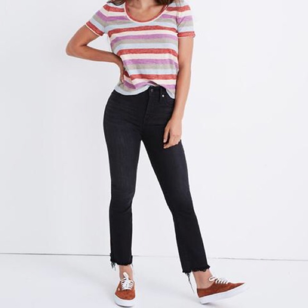 Cali Demi-Boot Jeans in Berkeley Black: Chewed-Hem